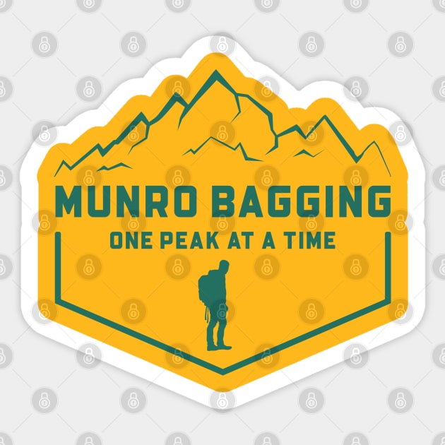 Munro Bagging: One Peak at a Time Sticker by Printed Passion